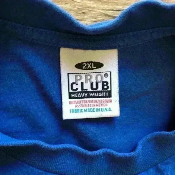 PROCLUB Heavy weight blue short sleeve t-shirt mens XXL - Picture 4 of 4